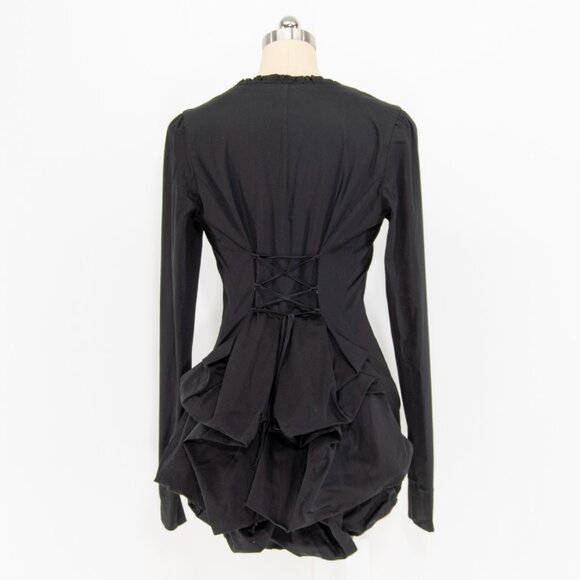 Betsey Johnson Y2K Ruffle-Back Button Top - Picture 2 of 7